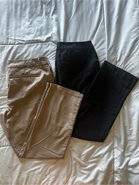 Classic Straight-Leg Pants in Dark Gray and Khaki